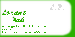 lorant mak business card